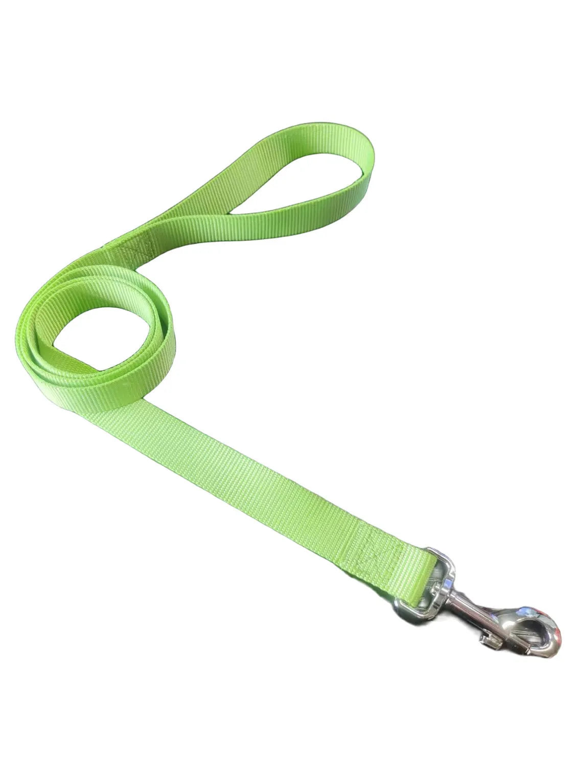 Solid colour polyester dog lead with hand-holding rope design shown in blue colour option