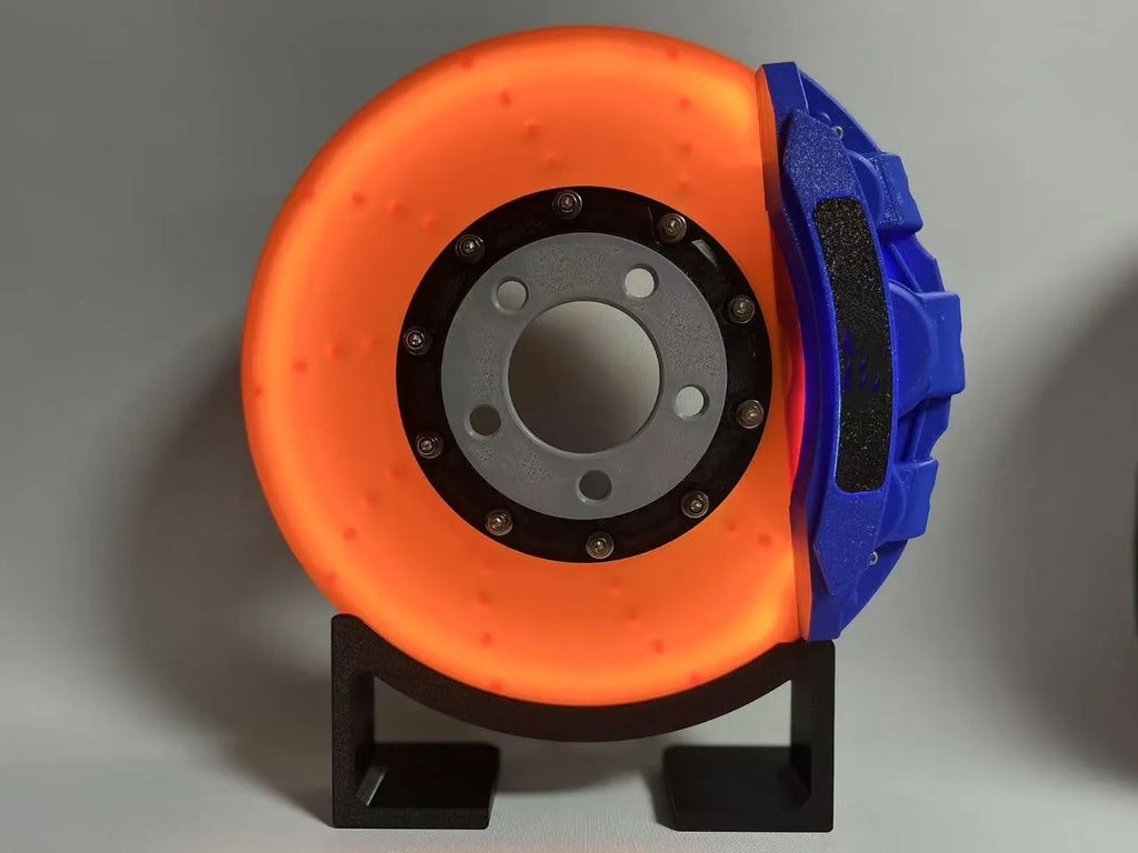 Brake disc design LED desktop night light with coloured caliper and touch switch