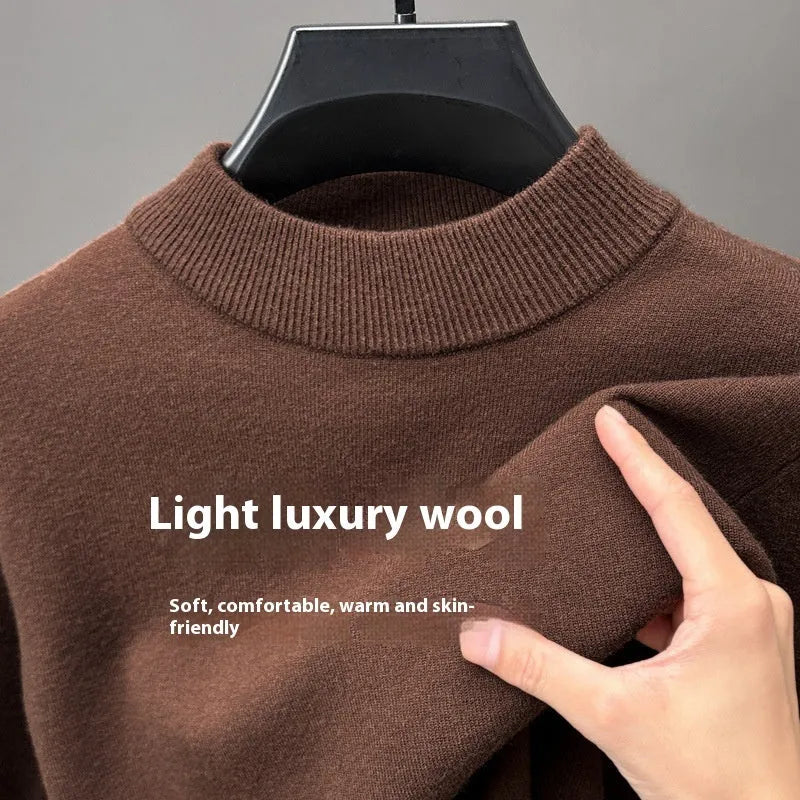 Men's half turtleneck wool jumper in regular fit available in multiple colours