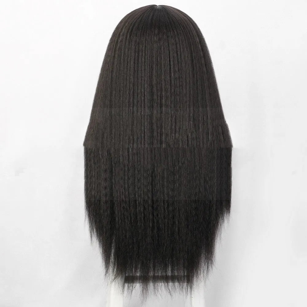 Women's little lace front straight wig 30inch long high temperature silk European American style