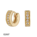 Gold-plated brass heart-shaped ear clip earrings with zircon gang drill elements in affordable luxury style