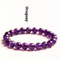 Natural Uruguayan amethyst bracelet with scattered polished beads in multiple size options