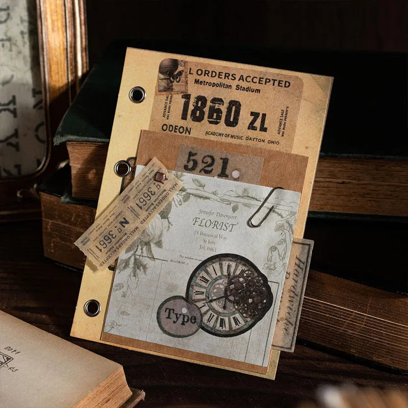 Retro A5 paper brick notebook with decorative card suit, shown in one of six colour theme options.