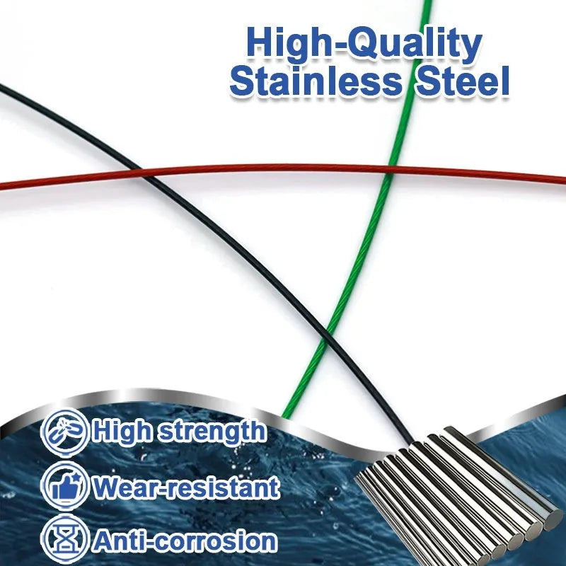 54cm anti-bite steel wire double buckle fishing pins in black green red colours