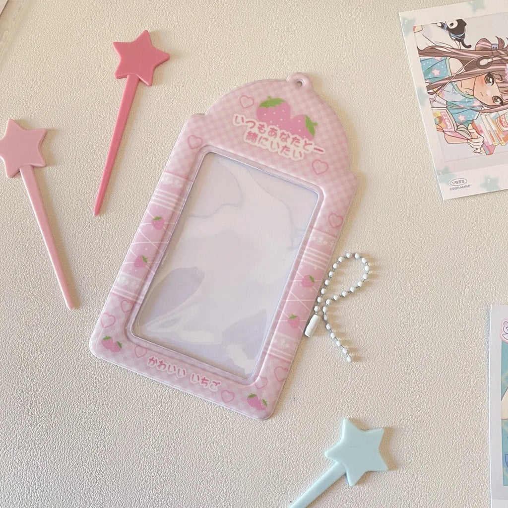 PVC cartoon meal card holder display pendant for 3-inch ID cards