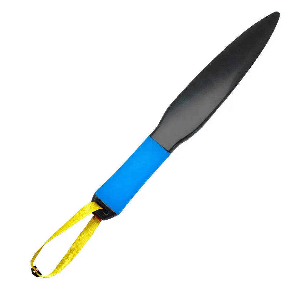 Blue and black nylon dog training break stick measuring 35cm long.