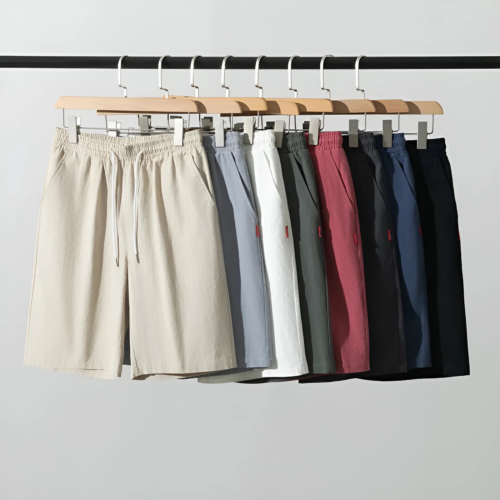 Chinese style cotton linen cropped trousers in Army Green with drawstring waist