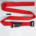 Pregnancy seat belt support in black, beige, and red colour options with wrap-around design
