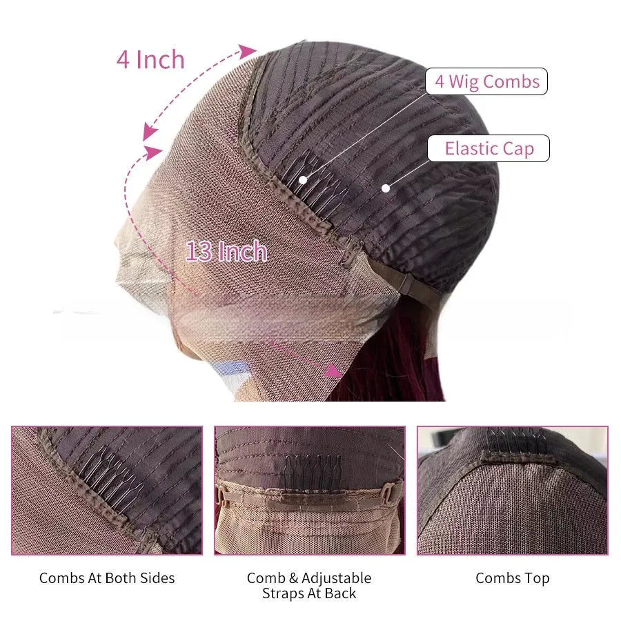 Human hair gradient colour lace front wig showing natural-looking hairline and length options