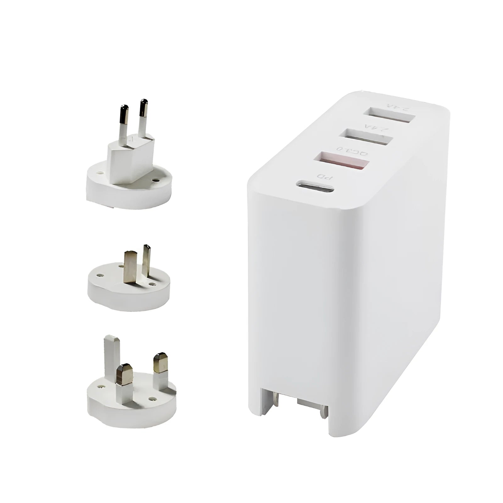 48W four-port USB-C mobile phone charger with worldwide plug options