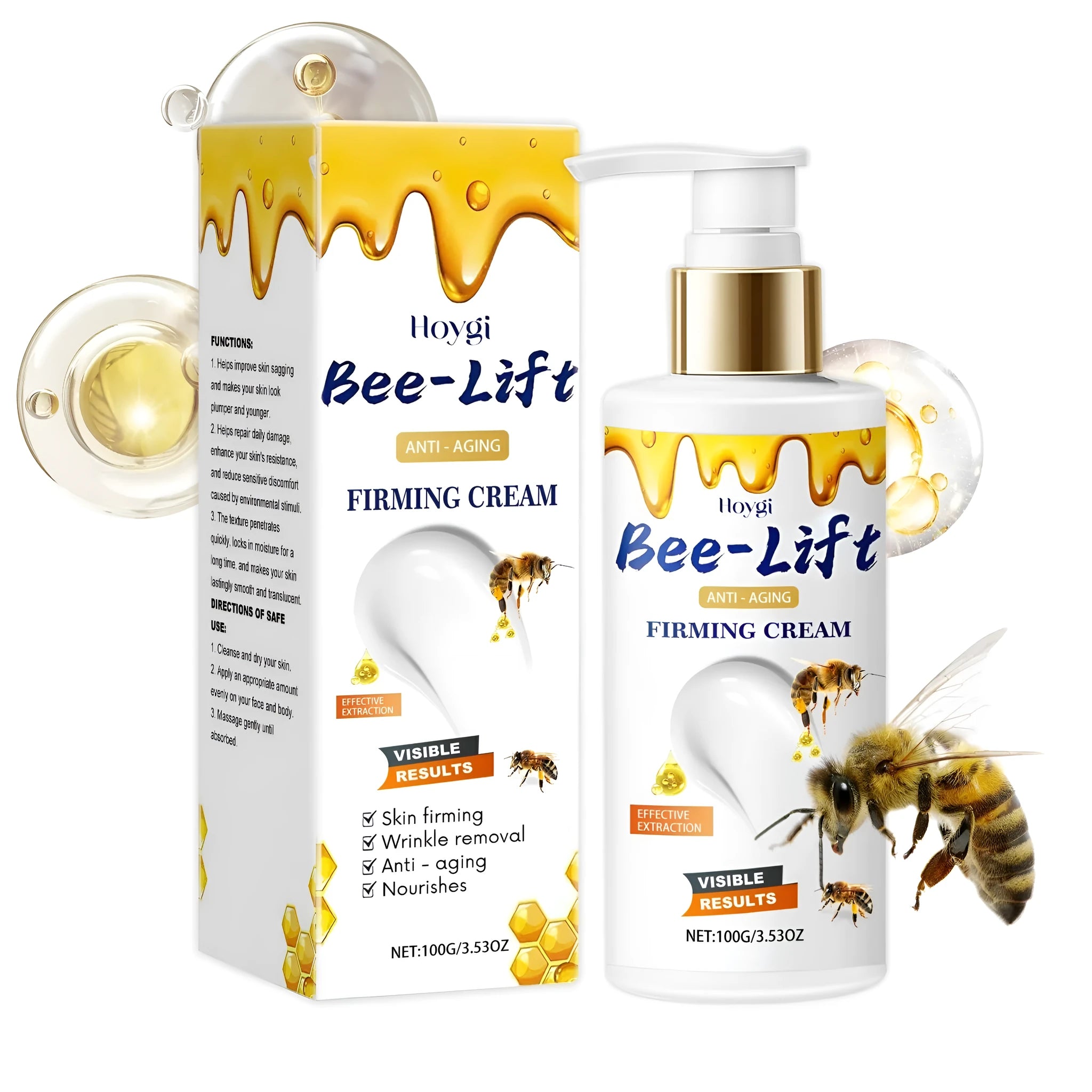 100g jar of firming cream with hyaluronic acid and bee venom for face and neck