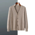 Men's Andy velvet loose cardigan coat in V-neck design with long sleeves showing colour options