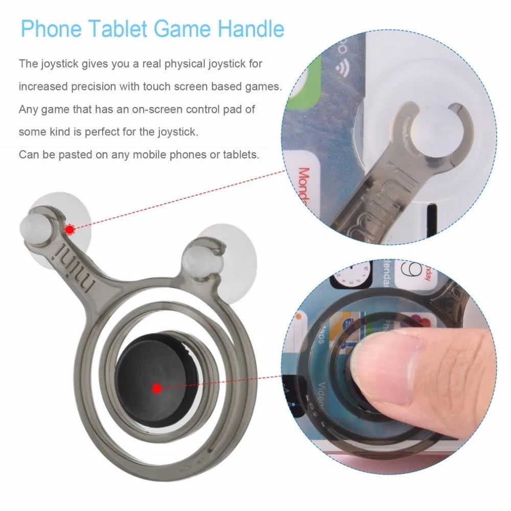 Pair of clear and black mini joysticks for smartphone touchscreen gaming