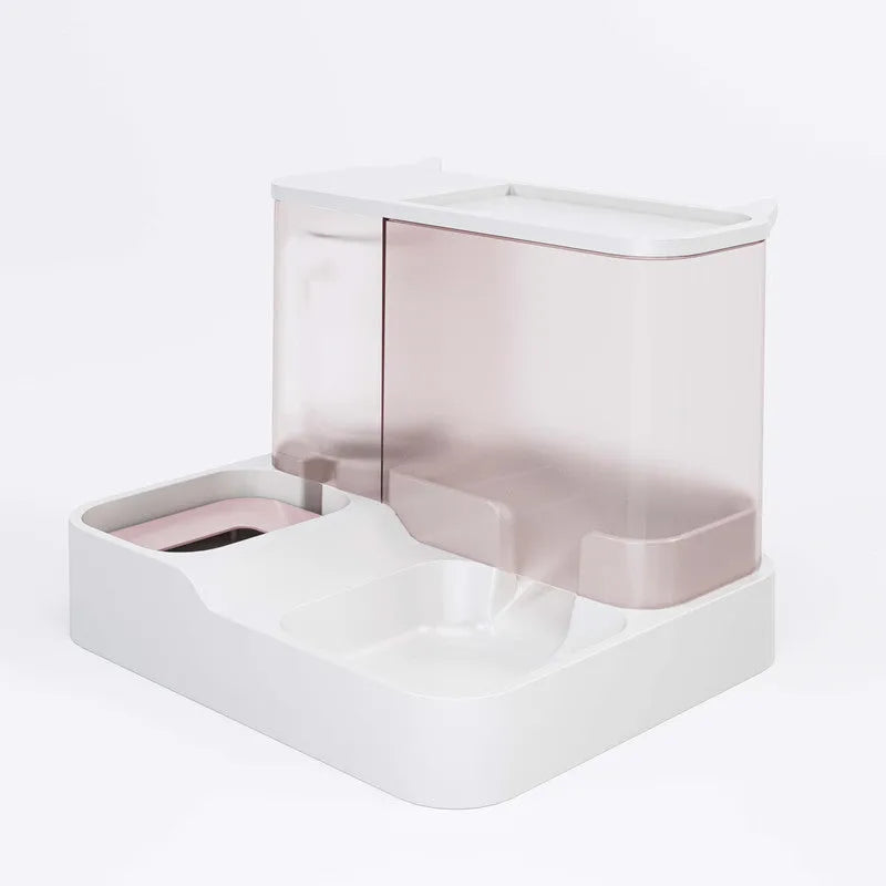 Cat automatic feeder water dispenser plastic large capacity grey blue pink
