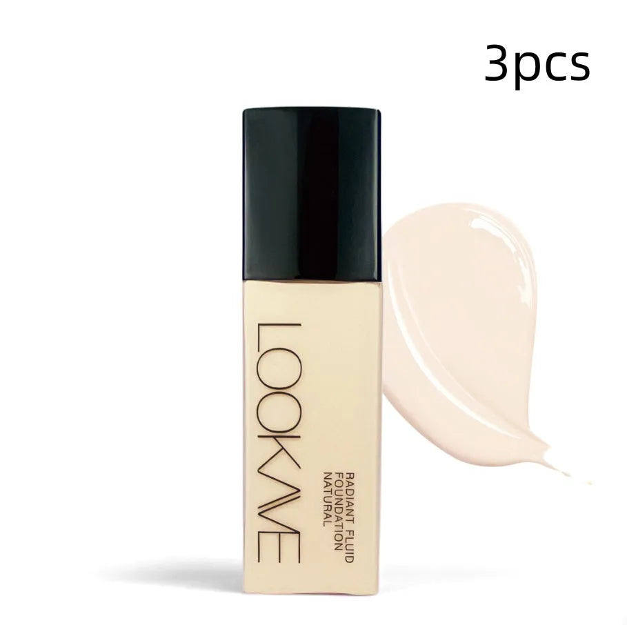 LOOKAVE Matte Liquid Foundation bottle in 21ml size showing shade options LK63C-01 to 06.