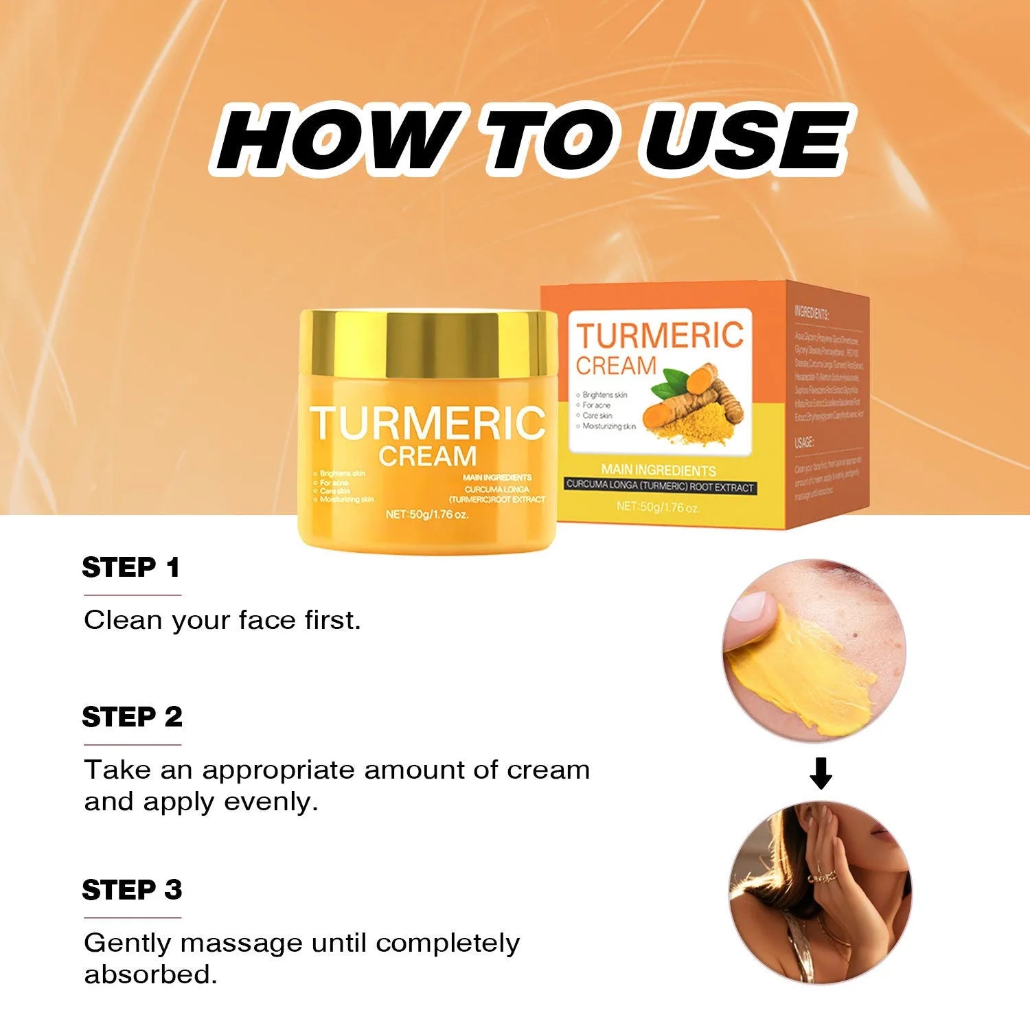 50g jar of hydrating and nourishing moisturising cream for skin brightening