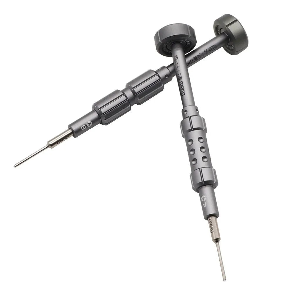 iPhone repair tool with grenade-shaped aluminium handle and T2 cross triangle tail screwdriver