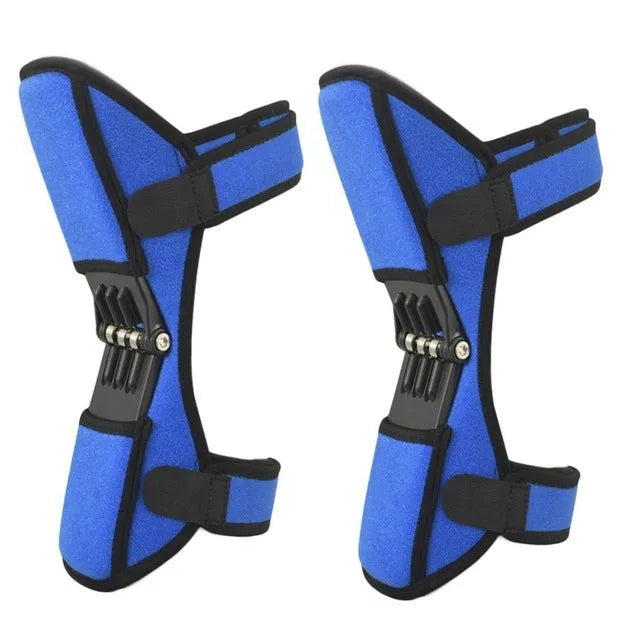 Knee brace with spring mechanism in adjustable design for mountaineering and sports activities