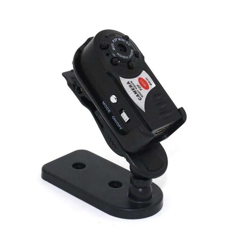 Black wireless security camera with 1.5-inch LCD screen and 16x optical zoom lens