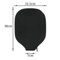 Black neoprene protective sleeve for a table tennis racket on a grey background.