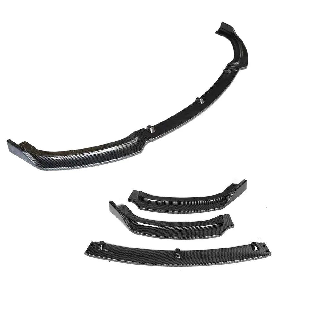 BMW 3 Series F30 front bumper lip spoiler in gloss black polypropylene