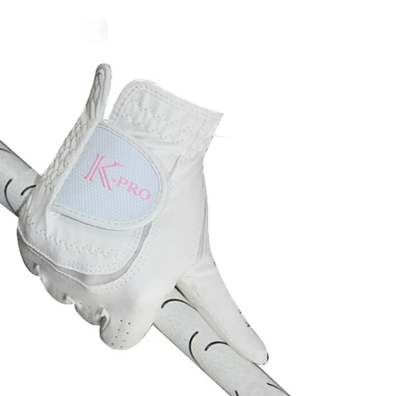 Pair of women's microfiber golf gloves with anti-skid and breathable design, style A, size 17