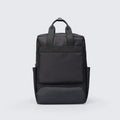 Elegant black Oxford cloth computer backpack with 20-35L capacity and polyester lining