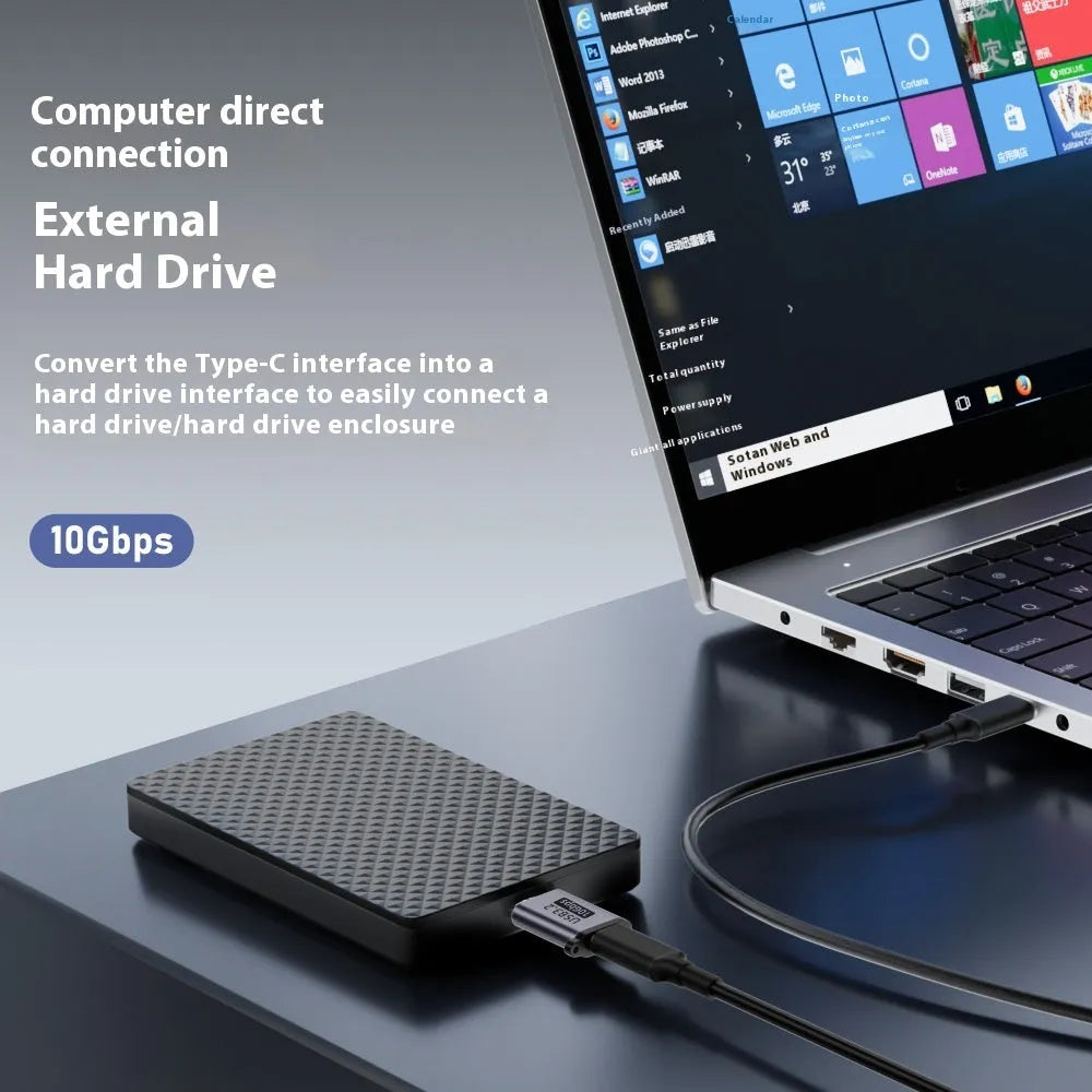USB AM to Micro-B adapter connector with four different micro interface head options.