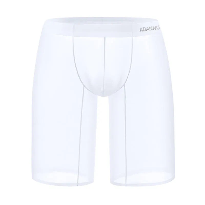 Men's solid colour seamless mesh shorts in knitted nylon fabric.