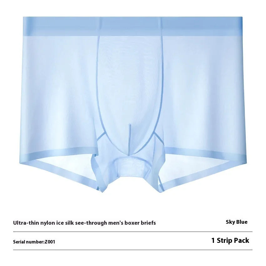 Ice silk breathable boxer briefs in multiple colours with seamless design for summer wear