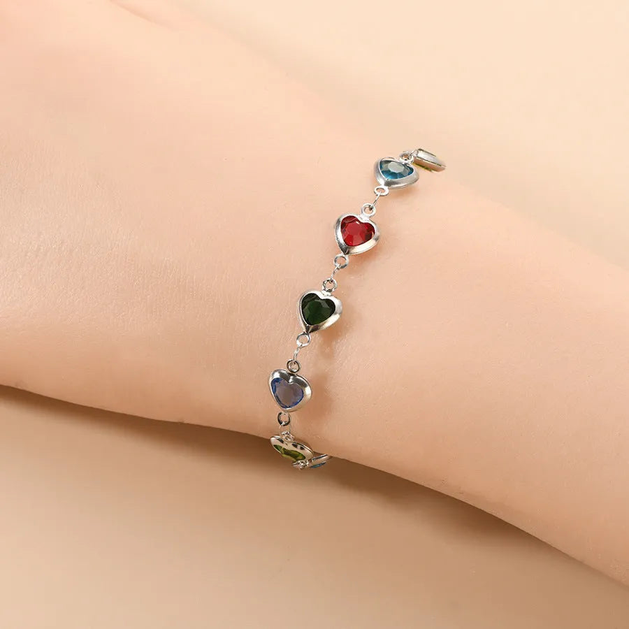 Devil's Eye geometric heart bracelet in stainless steel with multiple colour options