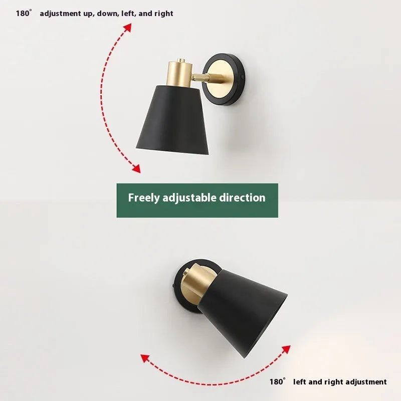 Nordic style iron wall lamp with adjustable colour temperature settings