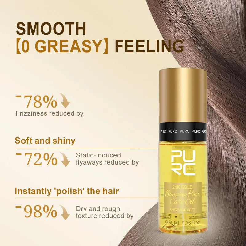 Yellow 50ml hair essential oil bottle for curly hair repair and scalp oil control