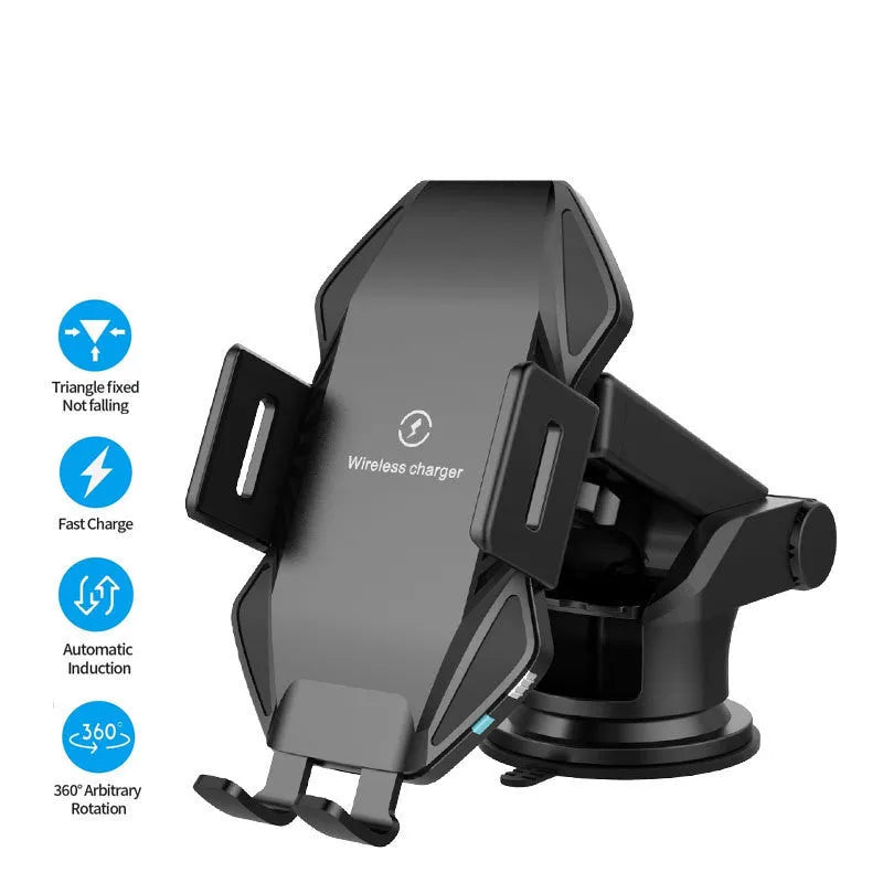 T3 touch car wireless charger in matte black or space grey with Type-C connection