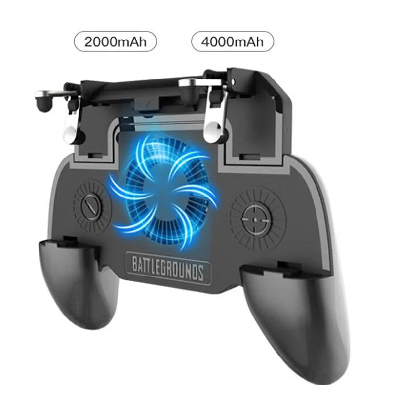 Android mobile game controller with USB connection, aluminium alloy construction, and dedicated gaming buttons