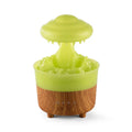 Wood grain cloud humidifier with LED lights emitting mist and water drops