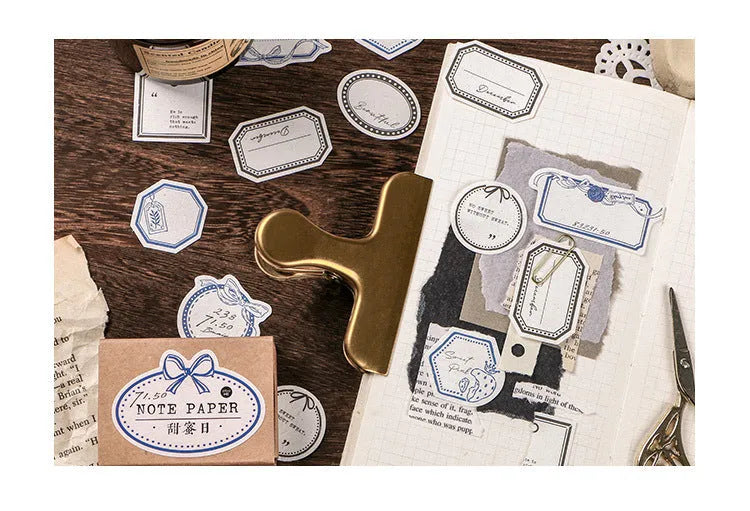 Mini Label Series retro hand account DIY decoration base paper 45 sheets in Kraft box