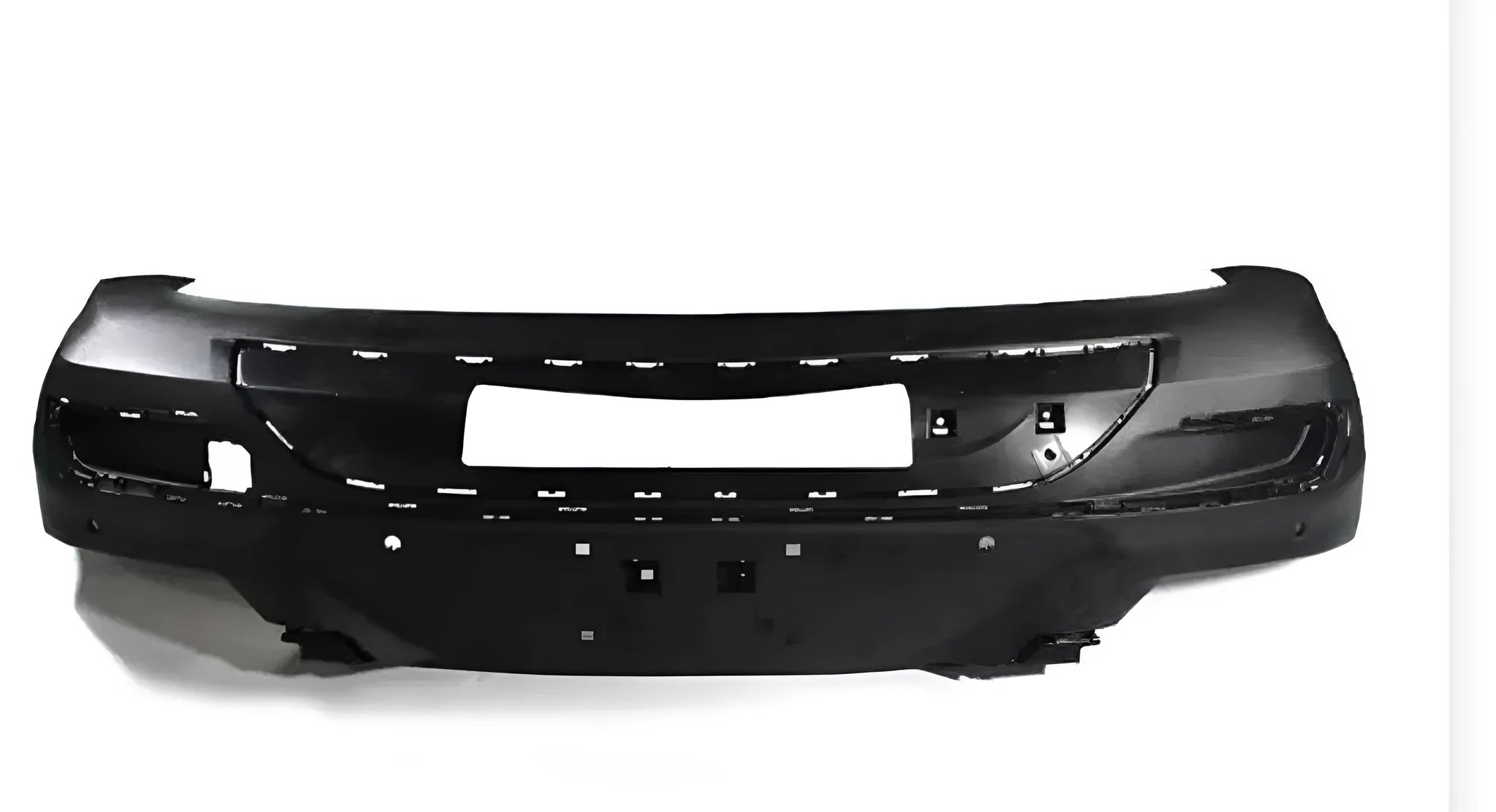 A matte black ABS plastic replacement bumper for a car, truck, or motorcycle.