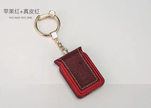Bluetooth dual SIM adapter keychain for iOS phones with leather casing options