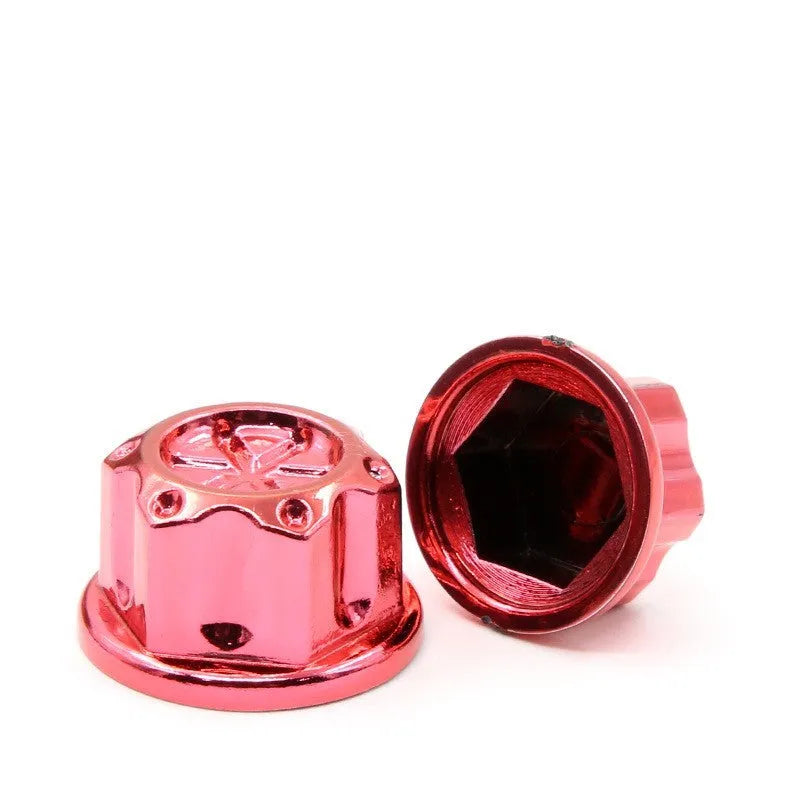 Set of 30 ABS plastic motorcycle screw caps in eight different colours including red, blue, gold and silver