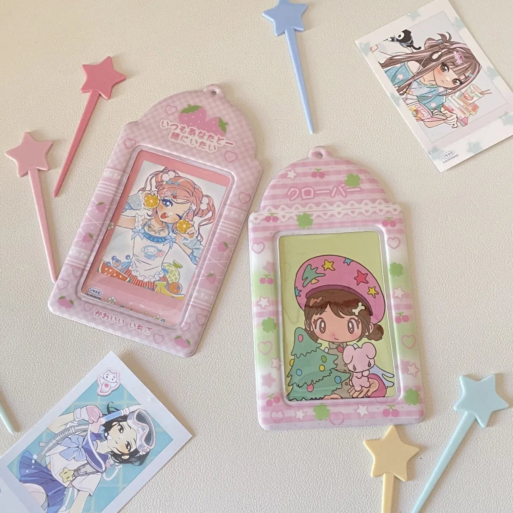 PVC cartoon meal card holder display pendant for 3-inch ID cards