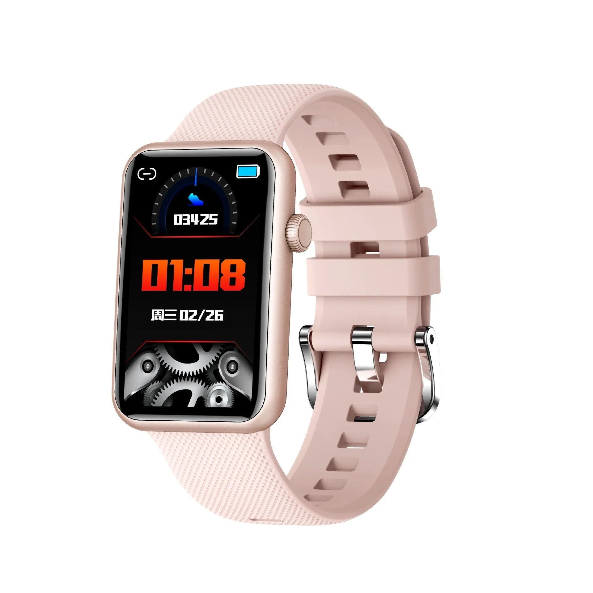 Aluminium alloy smart watch with 1.57-inch screen, Bluetooth call, body temperature monitoring, waterproof, black TPU strap