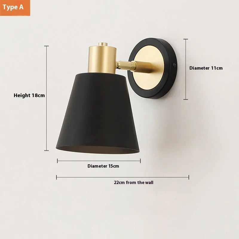 Nordic style iron wall lamp with adjustable colour temperature settings