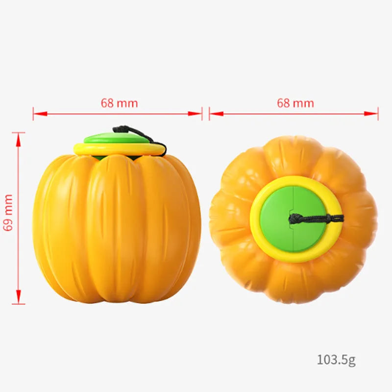 Halloween pumpkin design squeaker dog chew ball toy for puppies