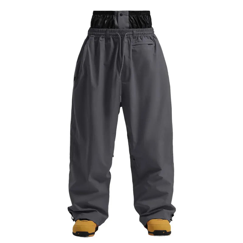 New loose single-board windproof waterproof breathable wide-leg work pants in khaki, neutral fit, polyester fabric