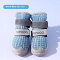 Cartoon style dog shoes in Bondi Blue or Dean Green colours for summer paw protection