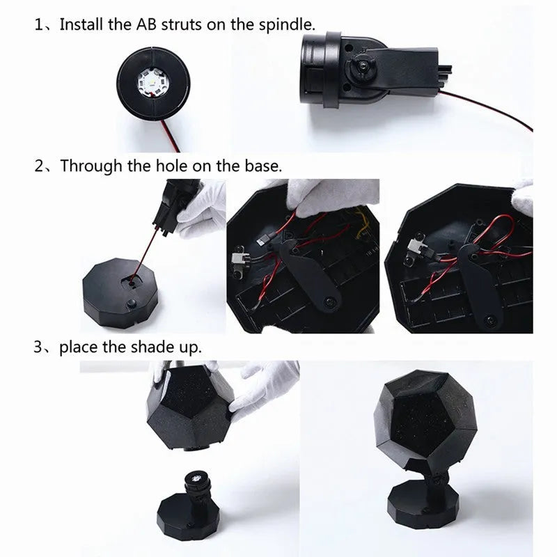 LED star projector night light projecting constellations on ceiling with remote control