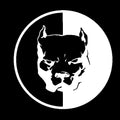 Reflective Bulldog superhero sticker 12x12cm in black white red colours for car and helmet safety