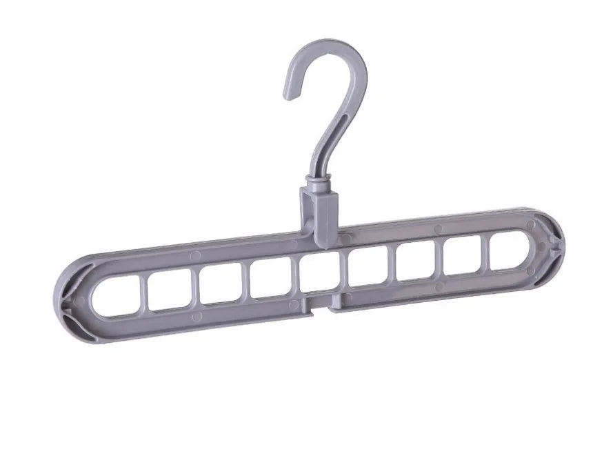 Plastic clothes storage hanger with rotating hook, shown in available colours.