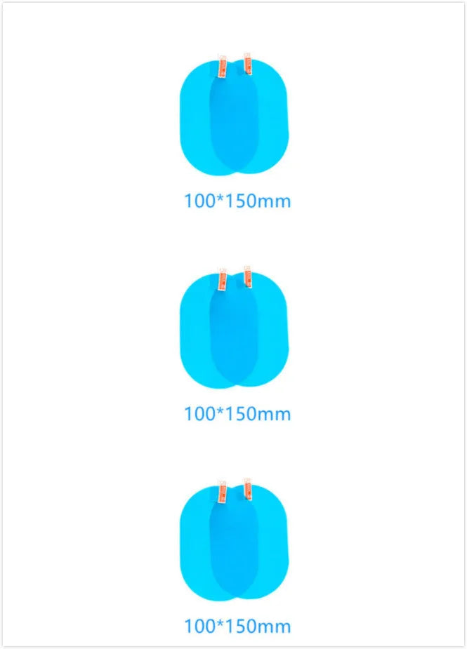 Blue oval anti-moist waterproof side mirror sticker with nano hydrophilic technology for car rain safety